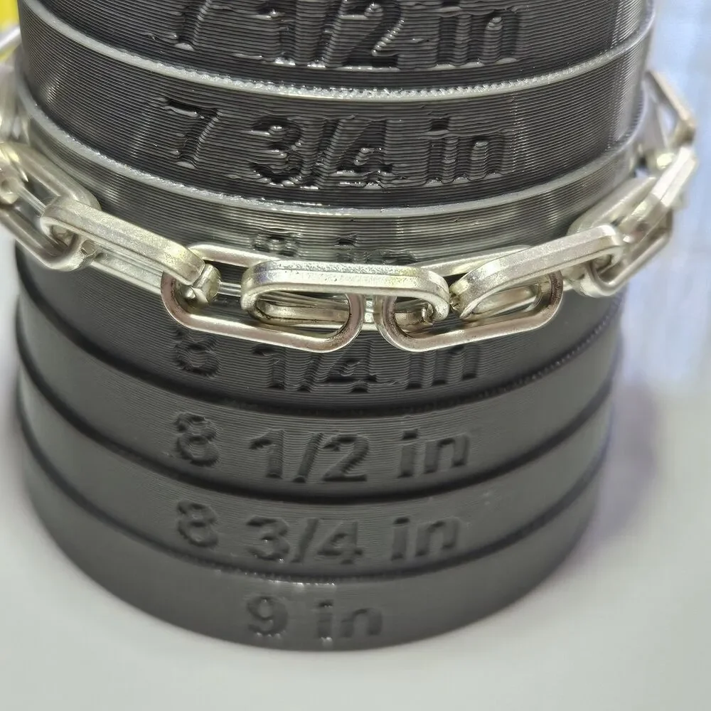 Silver Tone Long Links Stretch Bracelet Up To 8